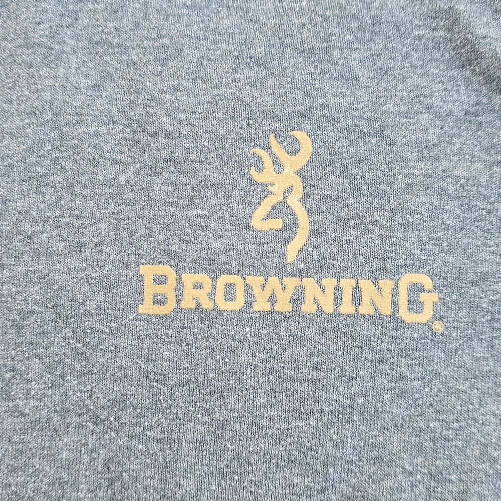 Browning Boy's Heather Charcoal Logo Crew Neck T-Shirt - Picture 2 of 4